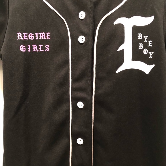 Civil Regime girls Bye Boy Logo Jersey Black Sz S - Picture 2 of 3